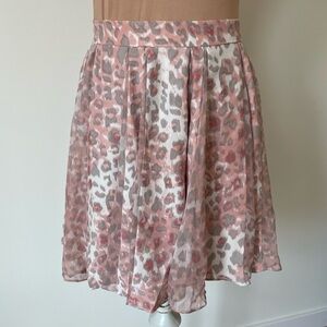 Parker Pink Multi Cougar Leopard Print Silk Pleated Mini PA061901CH Size 2